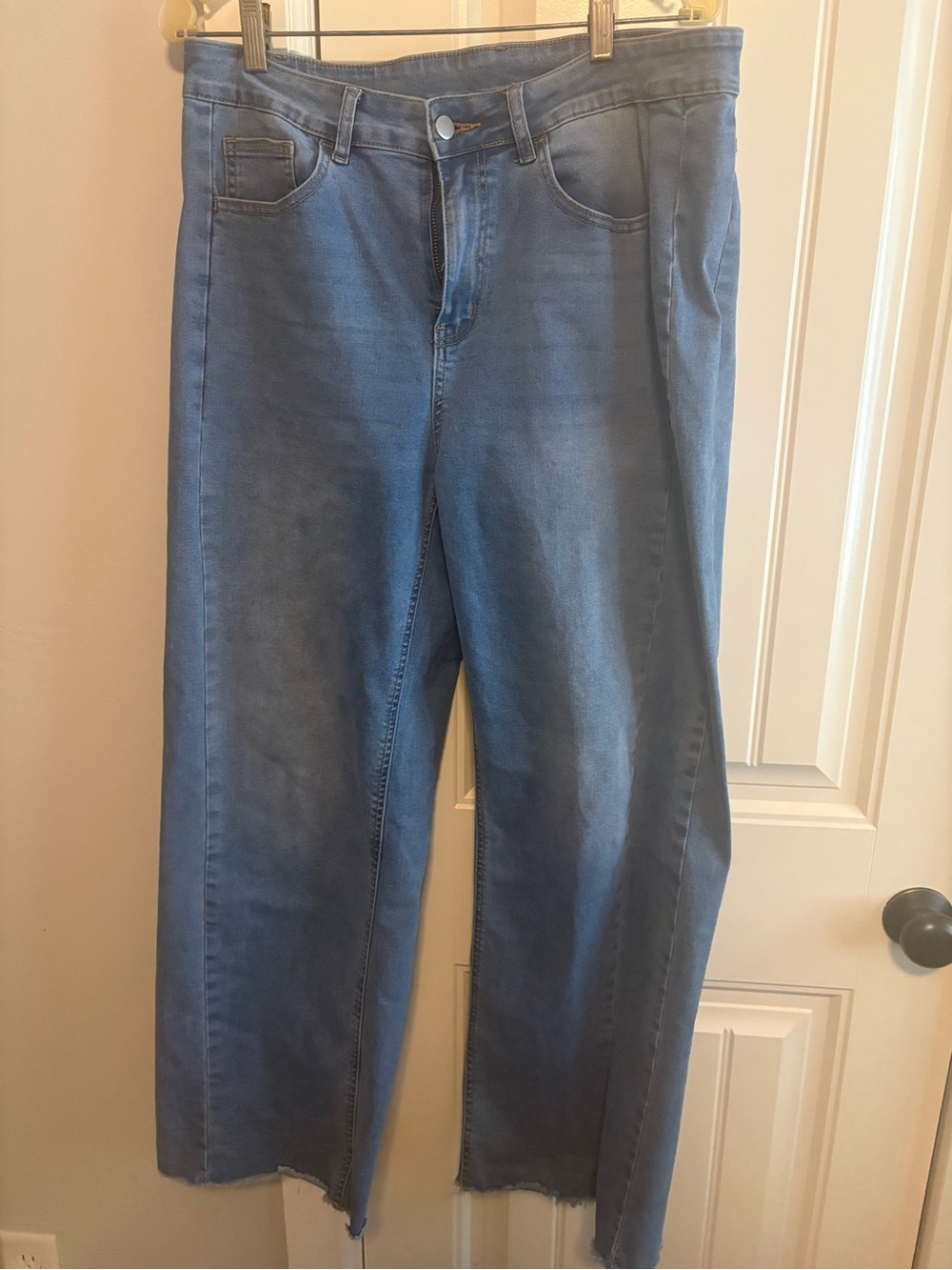 High-Rise Blue Wide-Leg Jeans